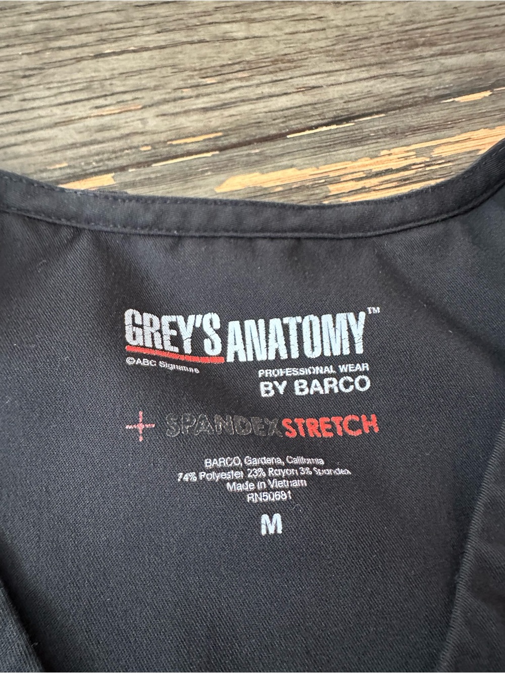 Grey's Anatomy Black Medical Scrub top and bottom